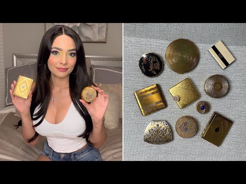 ASMR My Vintage Makeup Compact Collection ( Soft Spoken )