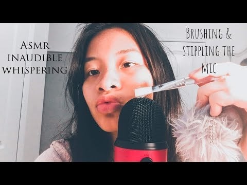 ASMR Inaudible Whispering and Brushing & Stippling the Microphone