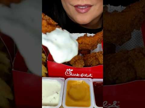 CHICKEN TENDERS & RANCH #asmr #chickfila #food #chicken