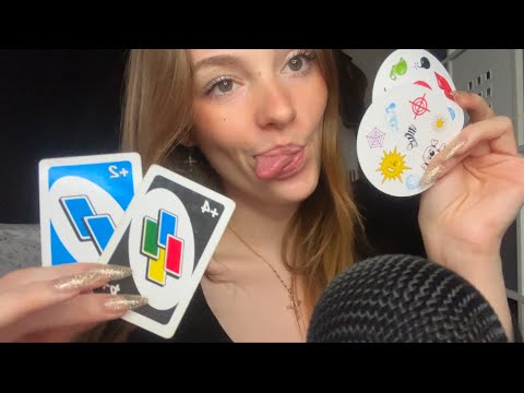 asmr: jeux en asmr, essaye de gagner! 😜  (dobble, uno, jeux des mots, dés géant + blabla)