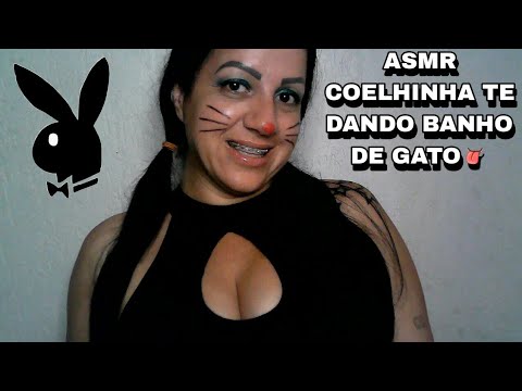 ASMR-SPIT PAINTING COELHINHA TE DANDO BANHO DE GATO👅 #asmr #rumo1k #arrepios #sonsdeboca