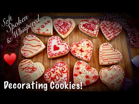 A Special Family ASMR Treat! Decorating Valentines cookies with my girls! Soft Spoken & Whispered.