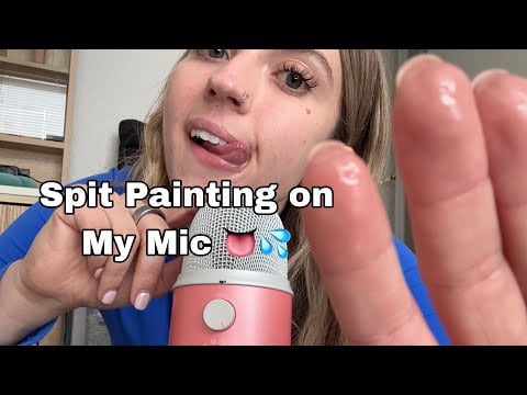 ASMR| Sensitive, Spit Painting On My Blue Yeti Mic! Spit Painting Mouth Sounds 