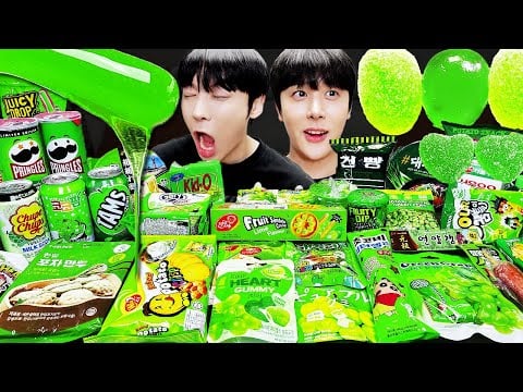 ASMR MUKBANG | 직접 만든 갤럭시 꿀젤리 그린 디저트 아이스크림 먹방 & 레시피 DESSERT GALAXY HONEY JELLY CANDY