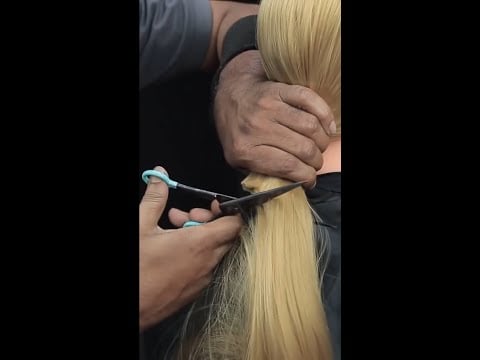 Blond Hair cut and neck crack By Asim Barber asmr #shorts