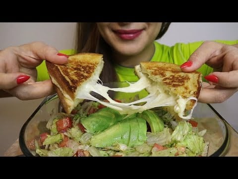 ASMR CHEESY TOAST / AVOCADO SALLAD / CHEESE / no talking / CREMA ASMR #asmr #cheese #toast #avocado