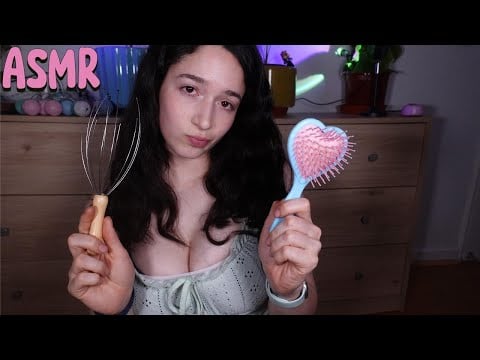 ASMR Hair Brushing & Scalp Massage to Help you Fall Asleep (Layered Sounds)