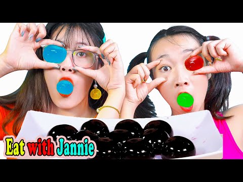 Mukbang Rainbow Jelly Ball  묵방 레인보우 젤리 볼 | Eat with Jannie
