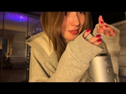 ASMR || звуки ткани и волос по микро 