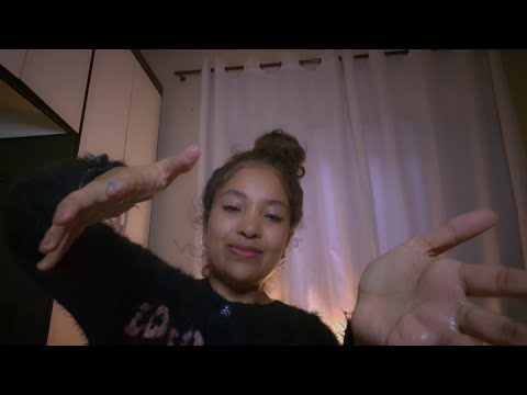 ASMR Modelação de rosto, pescoço, barriga, cintura, coxas e pernas: Massagens, tapinhas, puxões, gel