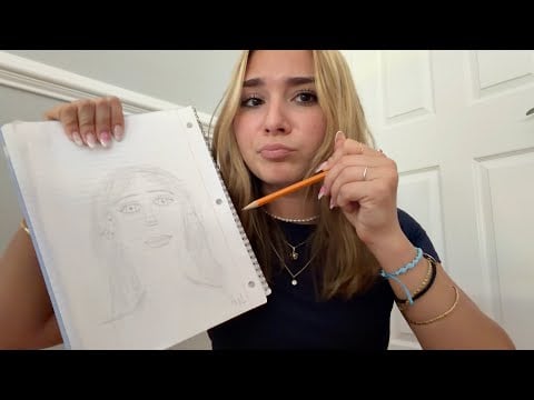 same mean girl who secretly likes you sketches you 🫣 (w/ gum chewing) 