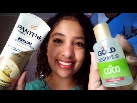 ASMR Umectação com óleo de coco, massagem capilar, condicionador, shampoo, enxagues, escova 🧴🚿💆‍♀️