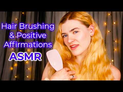 ASMR Positive Affirmations & Hair Brushing ☁️ Relaxing Sleep Aid + Hair Play Sounds