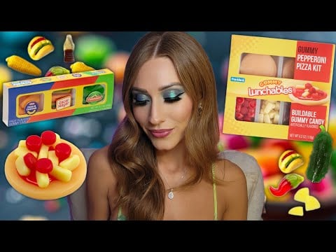 ASMR | 8th *Twelve Days Of Mukbang* FOOD GUMMY CANDY!!!! 🌮🥒🍕