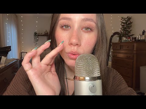 ASMR | dry mouth sounds, nail tapping, hand movements/visuals