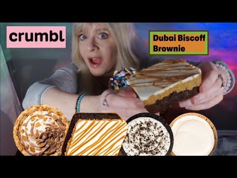 ASMR CRUMBL Mukbang | Dubai Biscoff Brownie, Choc Vanilla Swirl, Oatmeal Marshmallow, Oreo