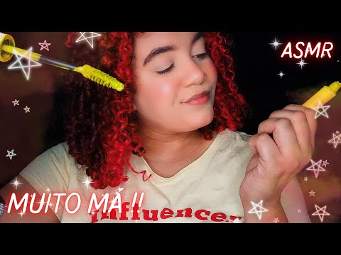 ASMR AMIGA MALVADA TE MAQUIANDO 💖💖 Sons de boca, Toques na tela, Sons de maquiagem 😍