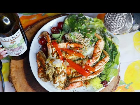 Sweet Red Wine Crabs Salad ASN+MR Eating Sounds
