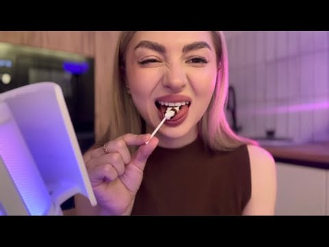 ASMR LOLLIPOP | ASMR explosive caramel |ASMR sour powder😛 | Licking | mouthsounds | tongue sounds♥️