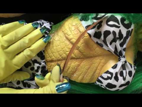 Rubber Gloves ❇ Tummy〰 Grumble〰 Greta💚 Massage❇ Feather Tickle Torture [[ASMR]]