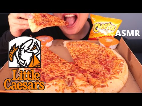 ASMR LITTLE CAESARS PIZZA+ HOT CHEETOS MUKBANG 먹방 (NO TALKING) EATING SOUNDS