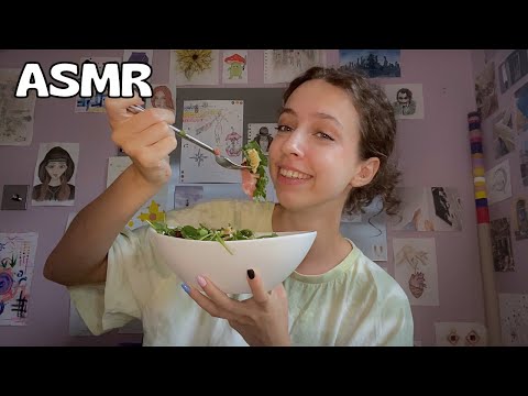 Eat with me ASMR (lots of rambling,  soft spoken, v chill)