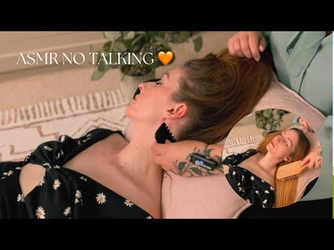 ASMR Slow & Careful Hair, Face & Neck Attention ~ So much beautiful hair brushing & scalp attention.