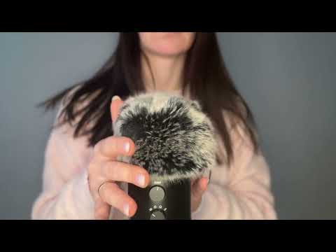 ASMR Fluffy Mic Scratching with Mic Blowing for Sleep, Relax