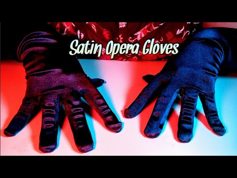 Long Satin Gloves ASMR 🧤 Hand Movements 🌸 Soft Speaking 🗣️ Dark & Relaxing