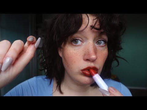 ASMR lip balm eating and camera tapping (no talking, intense mouth sounds)