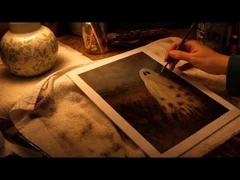 Cozy Painting ASMR | Let’s Paint a Ghost 👻 