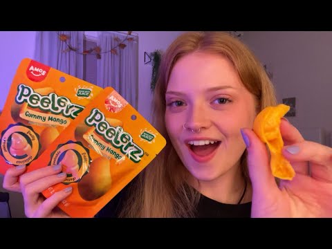 ASMR ~ EATING PEEL-ABLE MANGO GUMMIES 🥭🧡