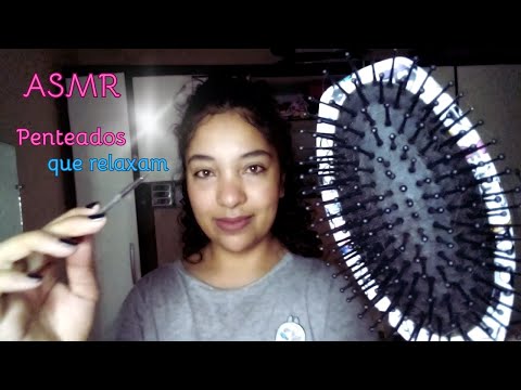 ASMR fazendo penteados relaxantes no seu cabelo ✨🌹