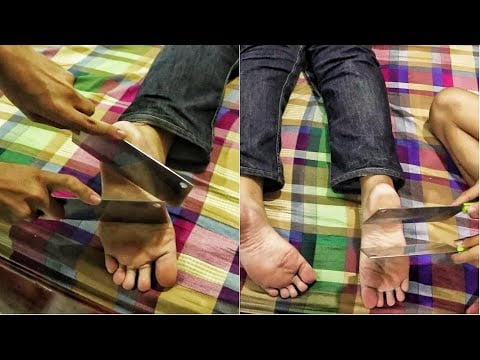 ASMR Relaxing with Another Knife Massage on Foot - Best Feelings