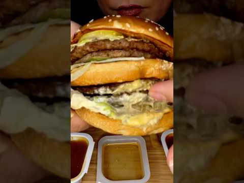 McDonald’s double Big Mac #asmr #bigmac #mcdonalds #food #mukbang