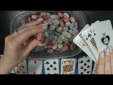 ASMR Eating Swedish Candy & Playing Solitaire | Whispered