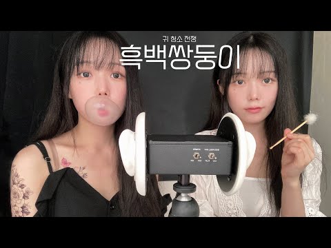 ASMR 흑백 쌍둥이의 귀청소 대결ㅣTwin Ear Cleaning Competition