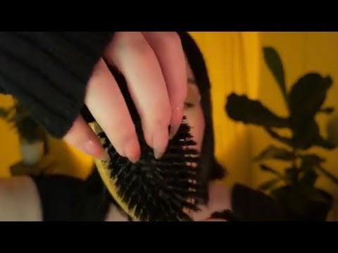 *one minute asmr* brushing back your hair