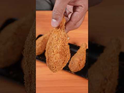 🔥 ASMR Fried Kunafa Chicken 🍗 | Ultimate Crunch | Satisfying Frying Sounds #shorts #asmr