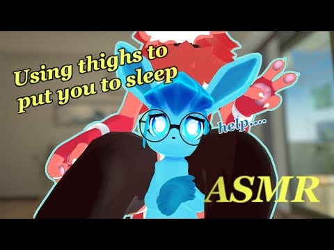 Yukosn squishes you with their thighs and headpats you to sleep [soft personal attention]