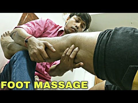Different Style asmr lower body & foot massage by Indian barber