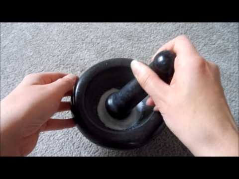 Grinding Sea Salt with Pestle & Mortar - ASMR