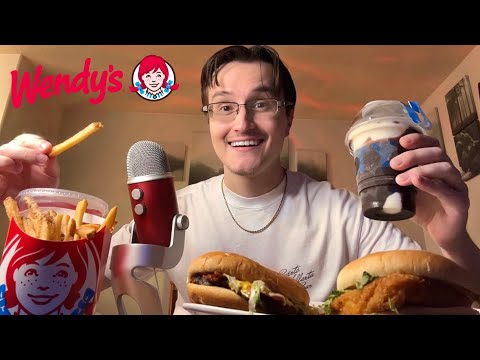ASMR | Trying Wendy’s Burger and Fries Mukbang 🍟🍔 (eating sounds)