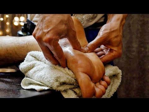 Strong Thumbs Making a Deep Legs & Feet ASMR Massage Routine