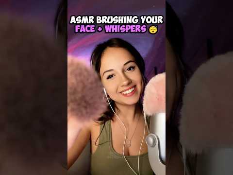 ASMR Girl Brushes Your Face With Gentle Whispers ☺️ #asmr #asmrsounds #asmrmouthsounds #whispering