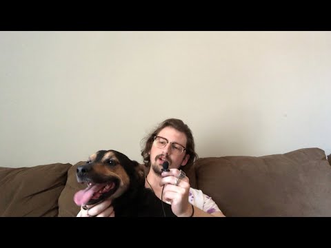ASMR Playing with a Dog (petting,ear flopping, belly patting and ring sounds)