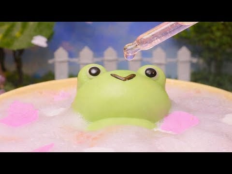 ASMR 🐸🫧🌸 Mochi Squishy Frog Spa & Care 🌸 Cherry Blossom Edition