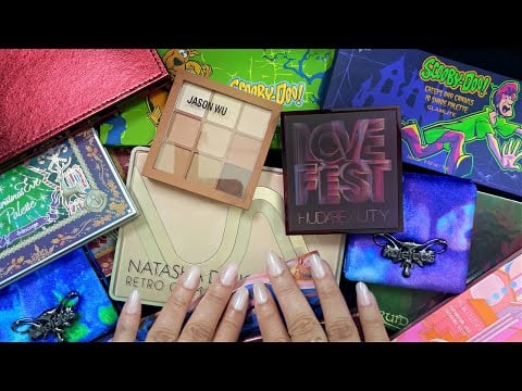 ASMR| Eyeshadow Palette Tingles 🌟 Tracing, Reading Shade Names, Tapping, Scratching (Show & Tell)