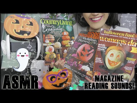 ASMR  Reading You To Sleep  🕷️Whispered  Magazine 👻(HALLOWEEN THEMED)🔮🕸️👻