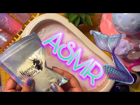 ASMR MERMAID SPA 🛁🧜🏽‍♀️ |  Fizzy Bubble Bath, Hair Brushing, Face Scrub & Lotion Sounds